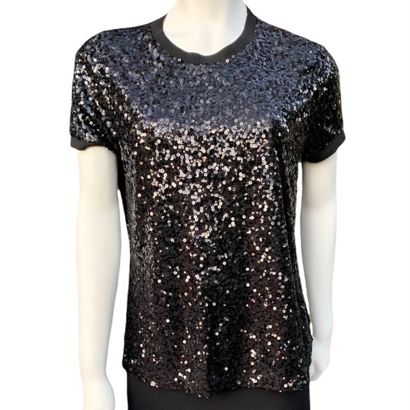 Guess black sequin top. - Picture 3 of 4